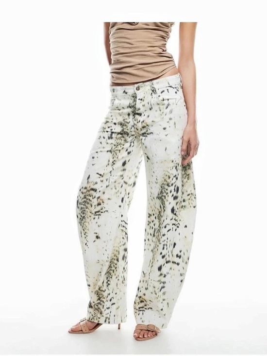 Lioness Denim - Lioness animal print barrel pants